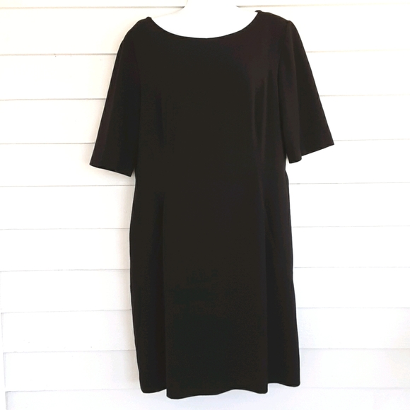 Tahari Arthur S. Levine Black Sheath Dress 14 - Picture 1 of 8